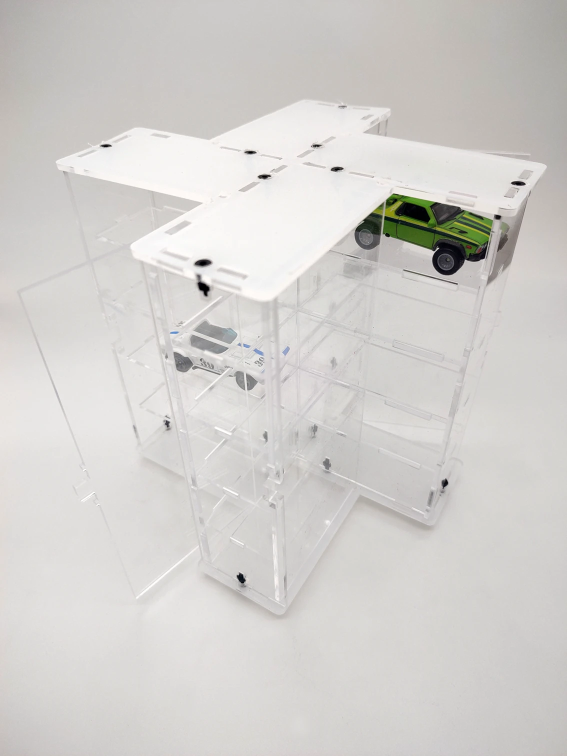 Exhibidor en torre en forma de X para 20 carros - Imagen 2